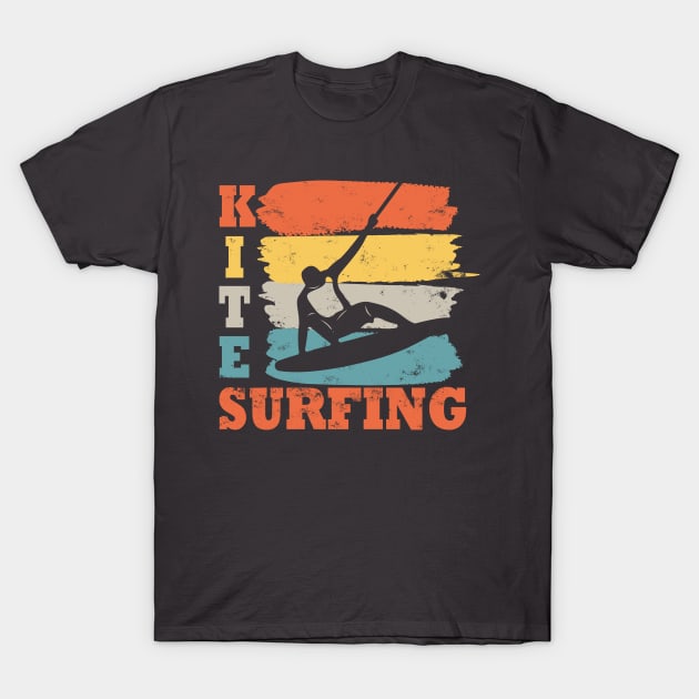 Kite surfing Kite surfer kite board retro vintage design T-Shirt by Lomitasu